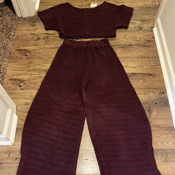 FREE PEOPLE 
Changing Tides Cotton Crop Top & Pants - purple- NWT- XS - Picture 11 of 16